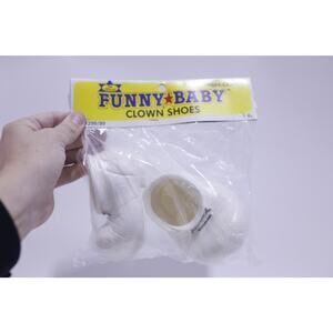 Cabbage Patch Size Funny Baby, White Clown Shoes, 1985, Fibre-Craft, Doll Cloth